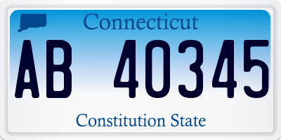 CT license plate AB40345