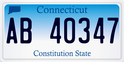 CT license plate AB40347