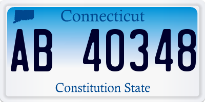 CT license plate AB40348