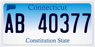 CT license plate AB40377