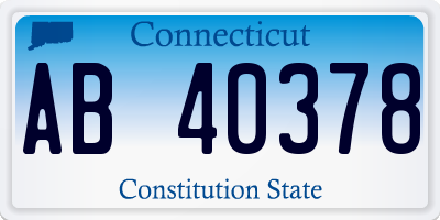 CT license plate AB40378