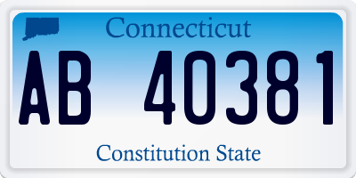 CT license plate AB40381