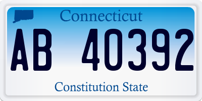 CT license plate AB40392