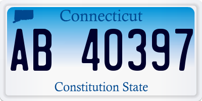 CT license plate AB40397