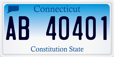 CT license plate AB40401