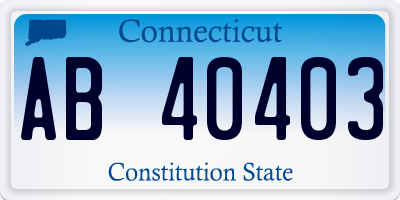 CT license plate AB40403