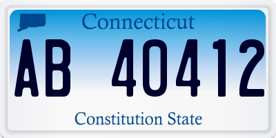 CT license plate AB40412