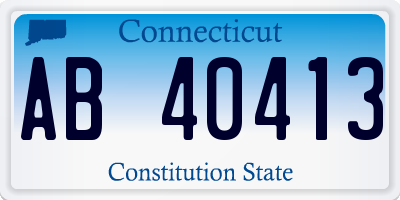 CT license plate AB40413