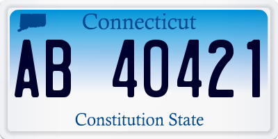 CT license plate AB40421