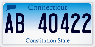 CT license plate AB40422