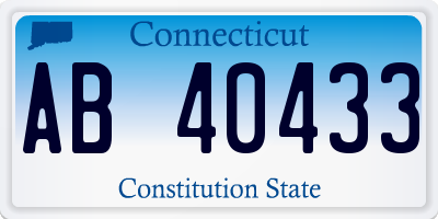 CT license plate AB40433