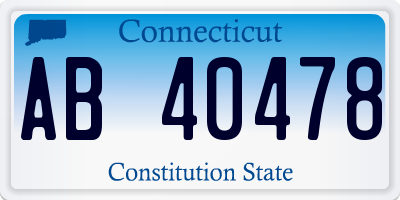 CT license plate AB40478