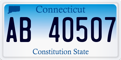 CT license plate AB40507