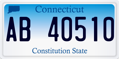 CT license plate AB40510
