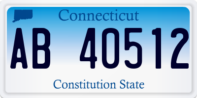 CT license plate AB40512