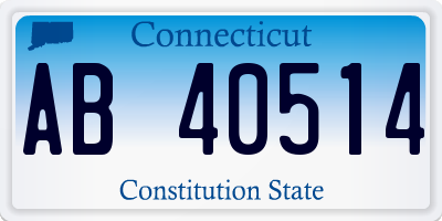 CT license plate AB40514