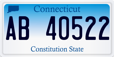 CT license plate AB40522