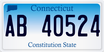 CT license plate AB40524