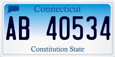 CT license plate AB40534
