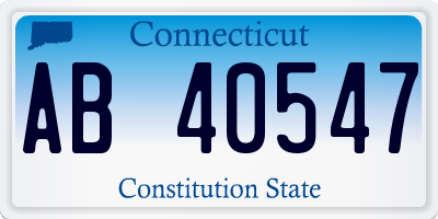 CT license plate AB40547
