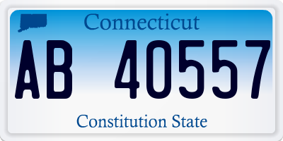 CT license plate AB40557