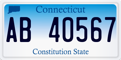 CT license plate AB40567