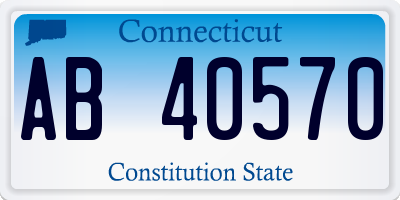 CT license plate AB40570