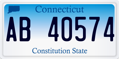 CT license plate AB40574