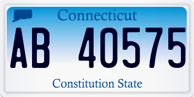 CT license plate AB40575