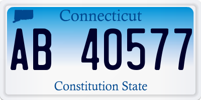 CT license plate AB40577