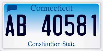 CT license plate AB40581