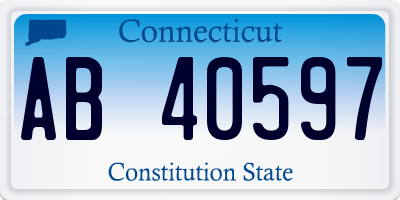 CT license plate AB40597