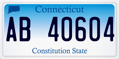 CT license plate AB40604