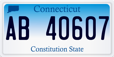 CT license plate AB40607