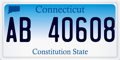 CT license plate AB40608