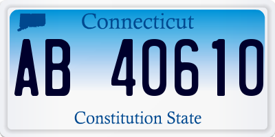 CT license plate AB40610