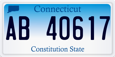 CT license plate AB40617