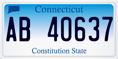 CT license plate AB40637