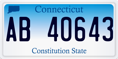 CT license plate AB40643