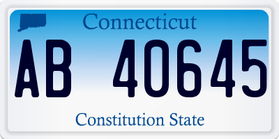 CT license plate AB40645