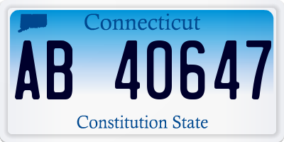 CT license plate AB40647