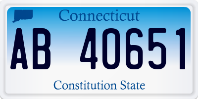 CT license plate AB40651