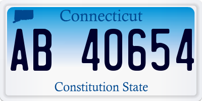 CT license plate AB40654