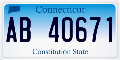 CT license plate AB40671