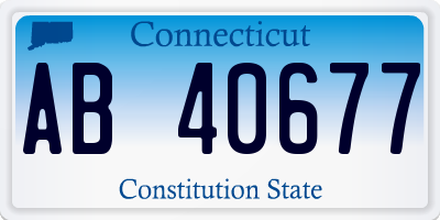 CT license plate AB40677
