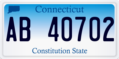 CT license plate AB40702