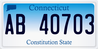 CT license plate AB40703