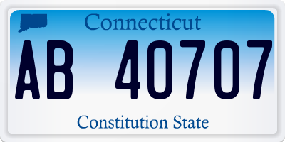 CT license plate AB40707