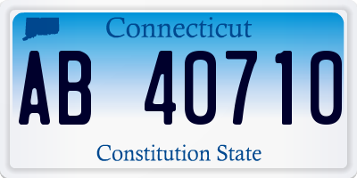 CT license plate AB40710