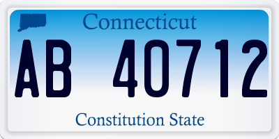 CT license plate AB40712